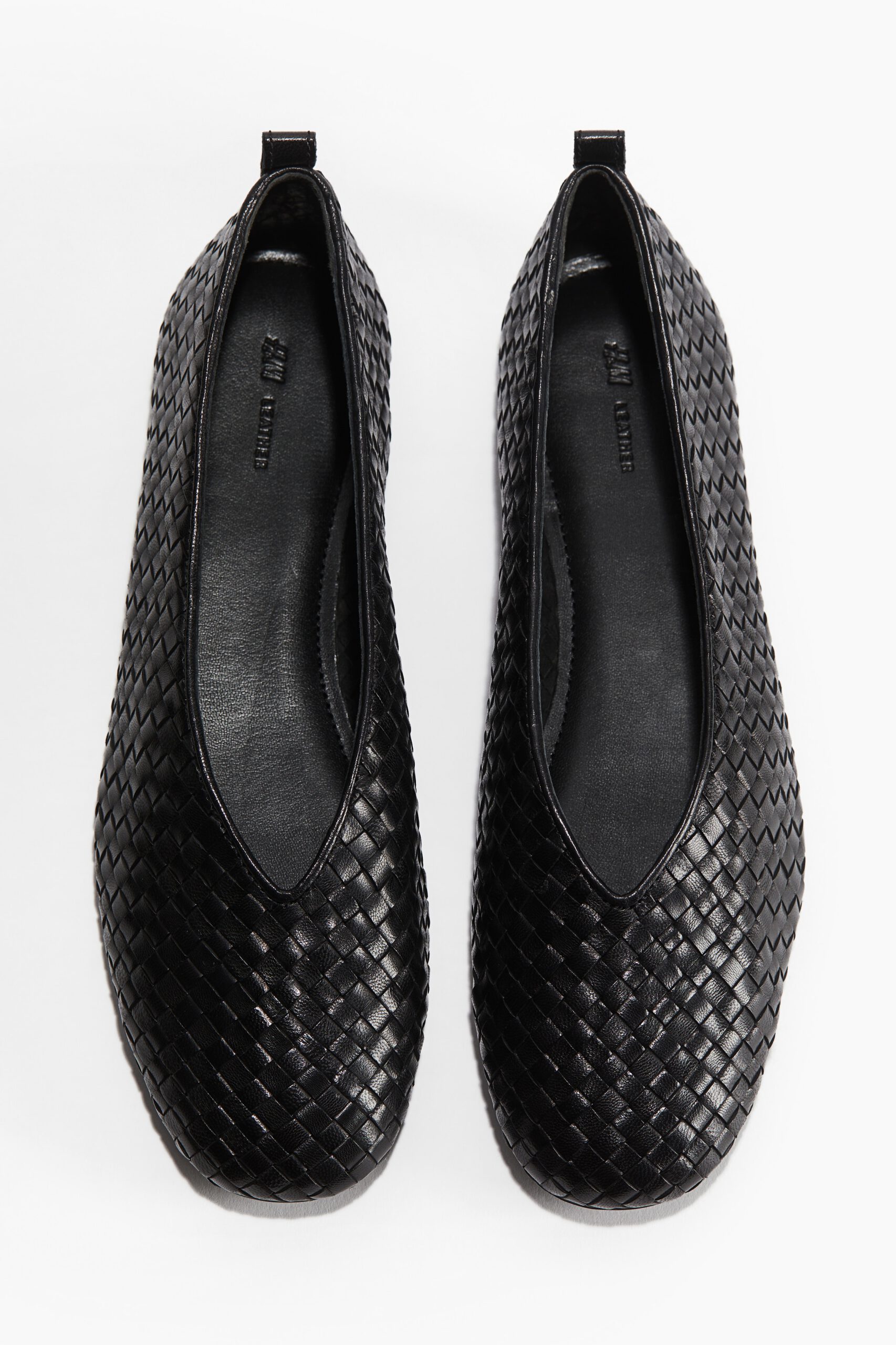 braided leather ballet flats