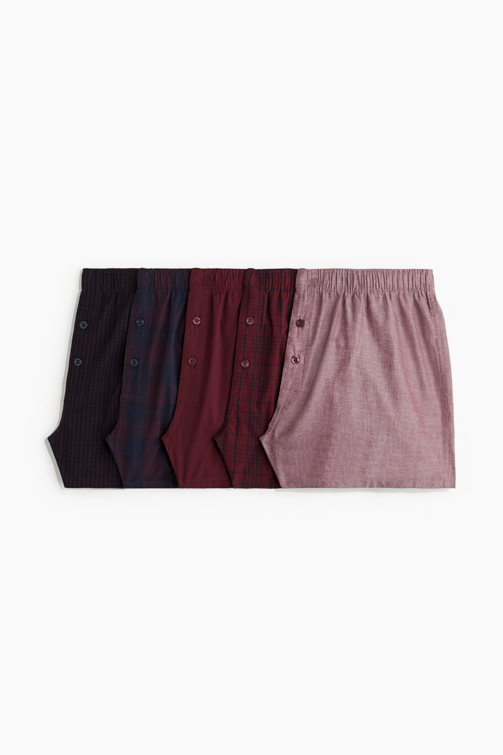 5 pack woven cotton boxer shorts