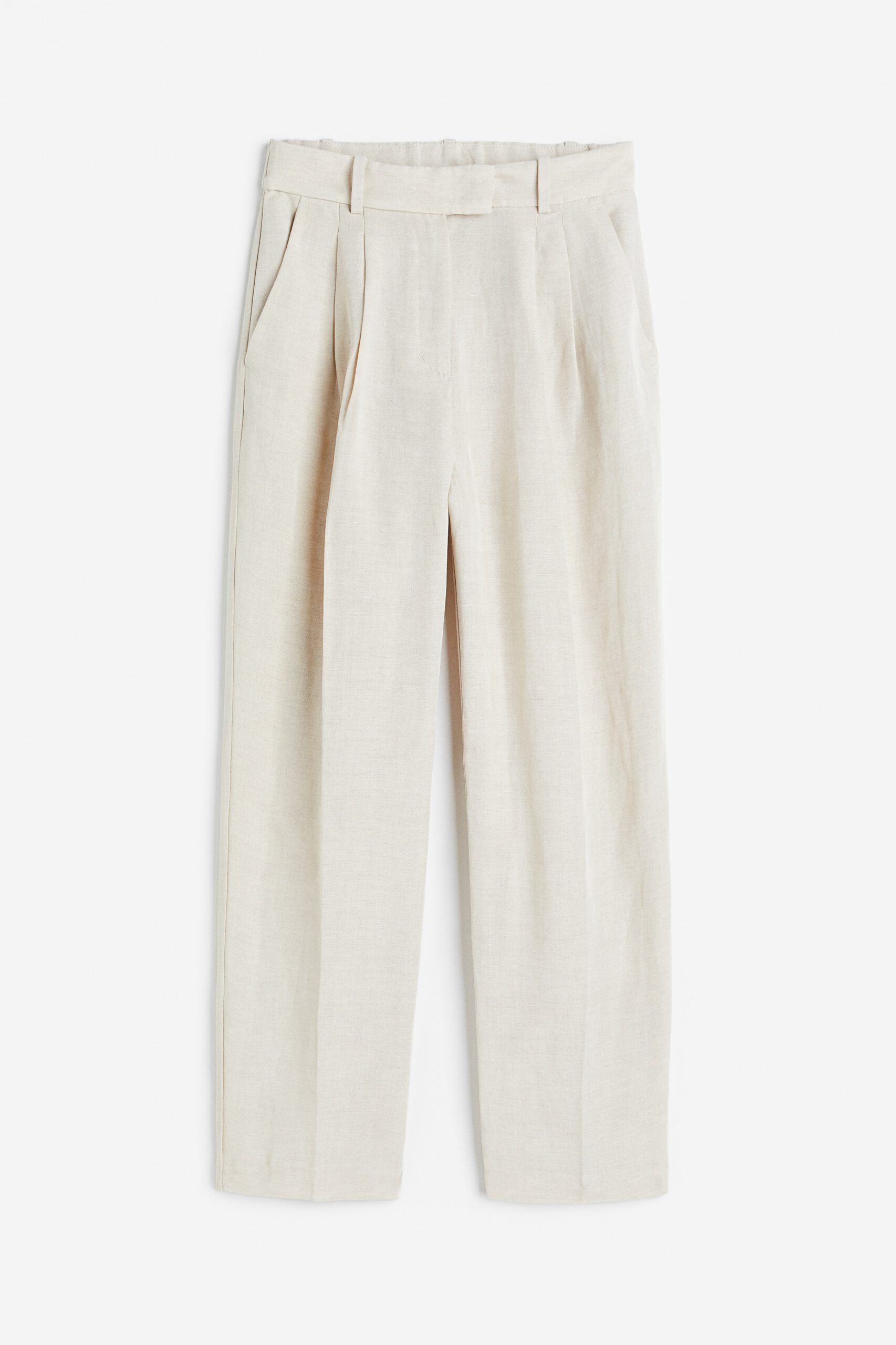 tapered linen blend pants