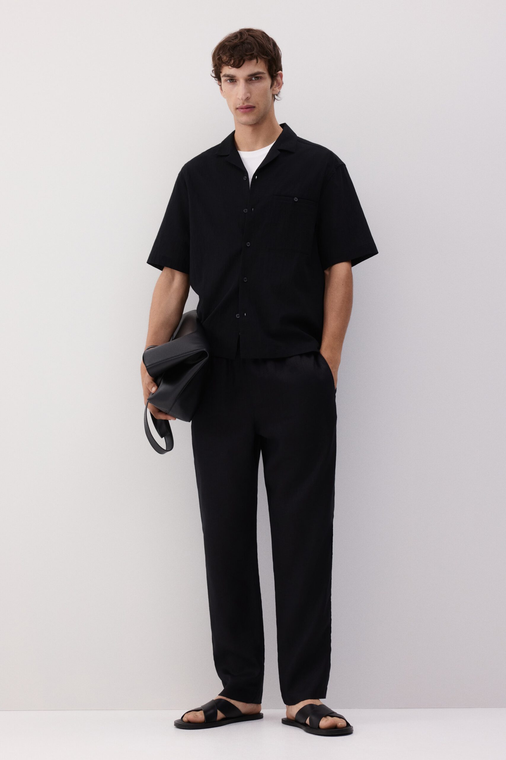 regular fit linen pants