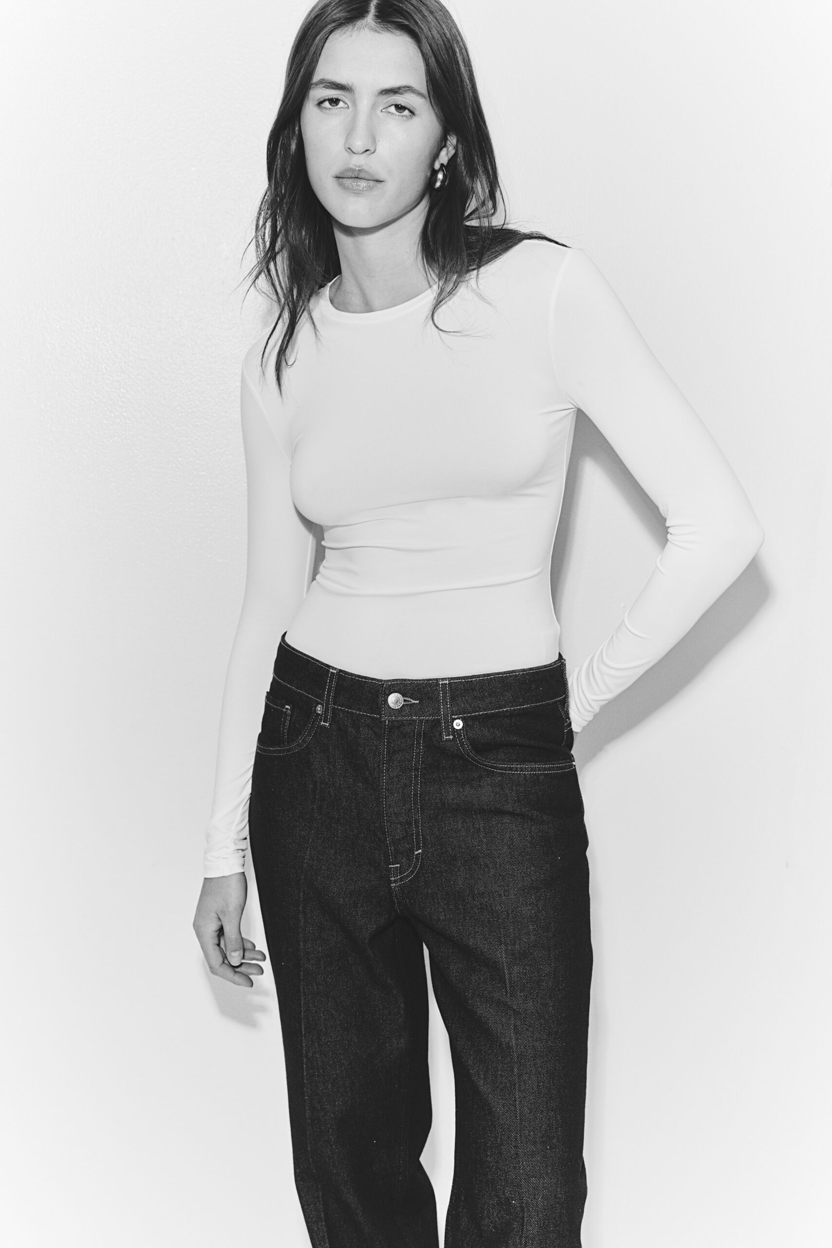 long sleeve microfibre top