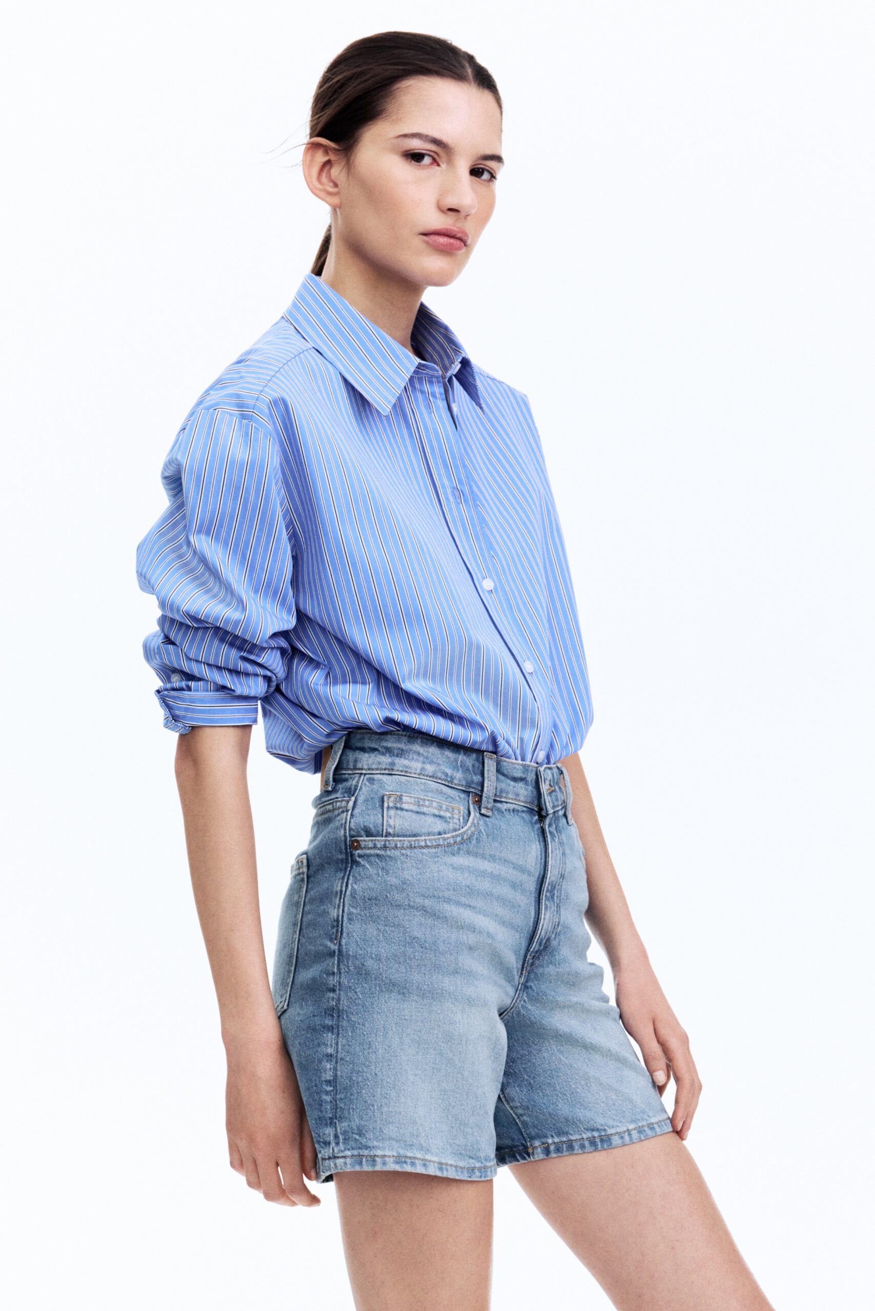 high waist denim shorts