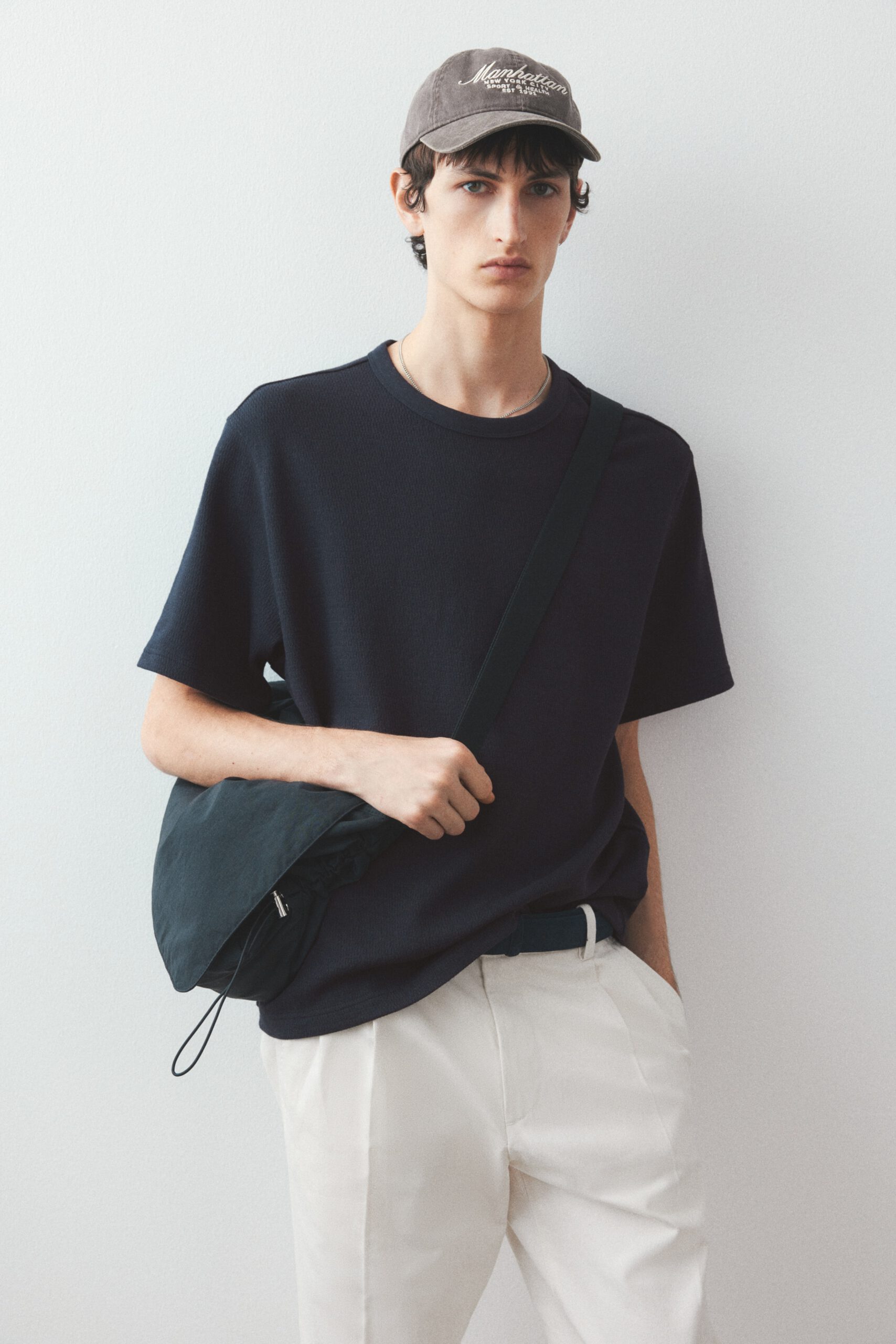 regular fit waffled tee