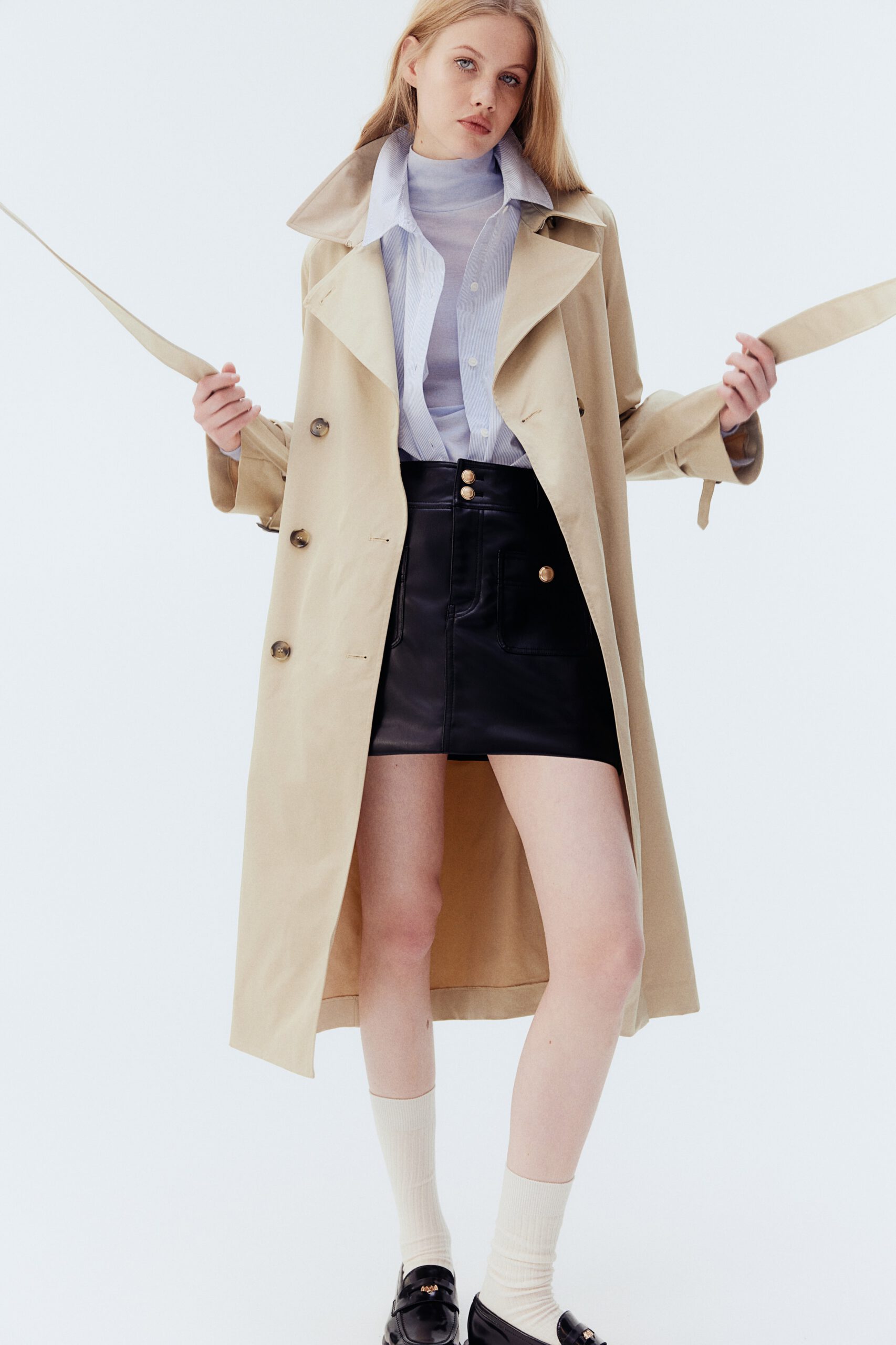 twill trench coat