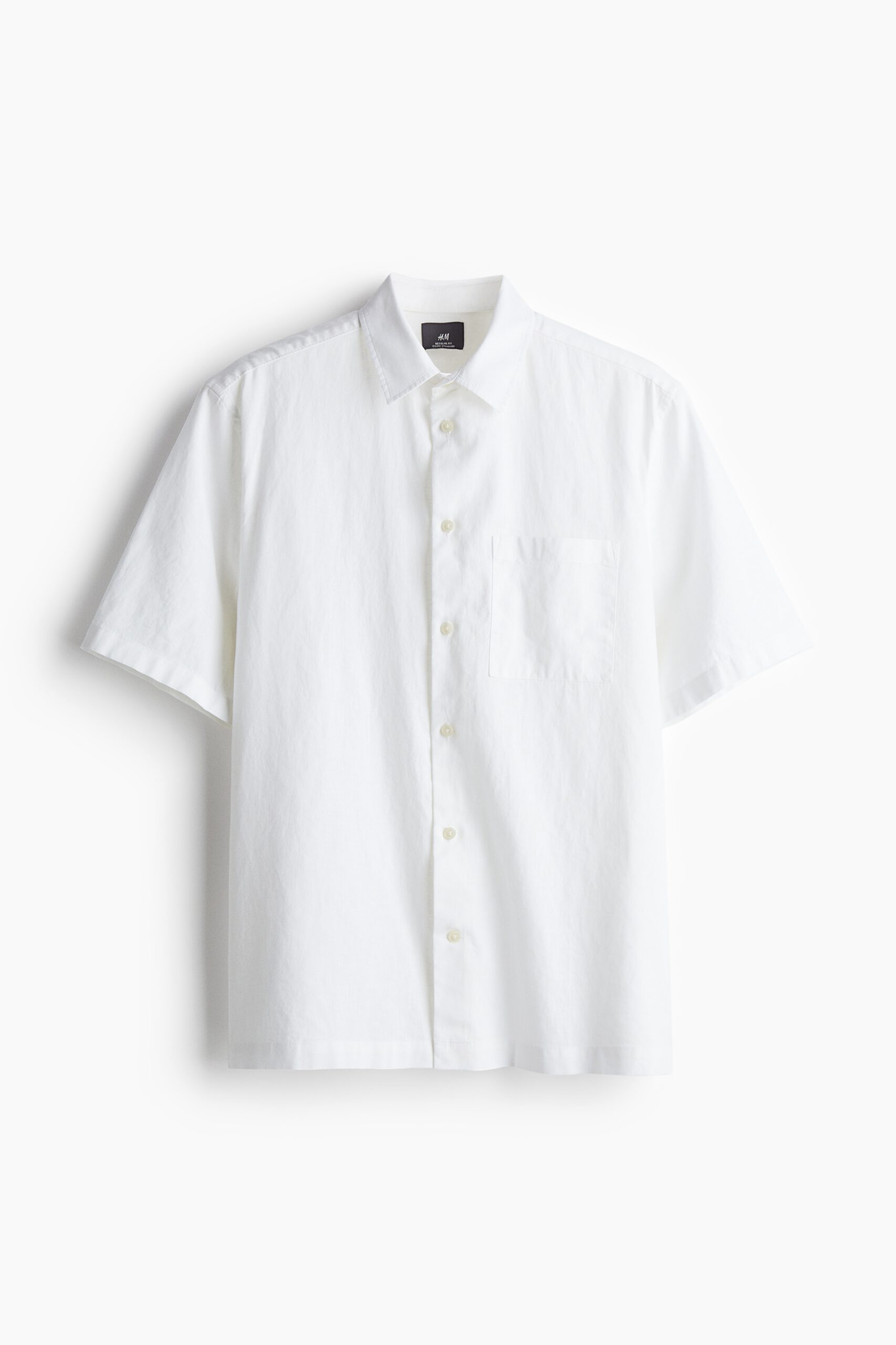 regular fit linen blend shirt