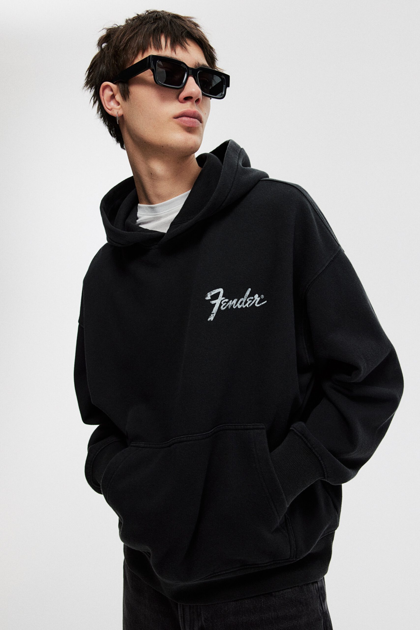 oversized fit print hoodie