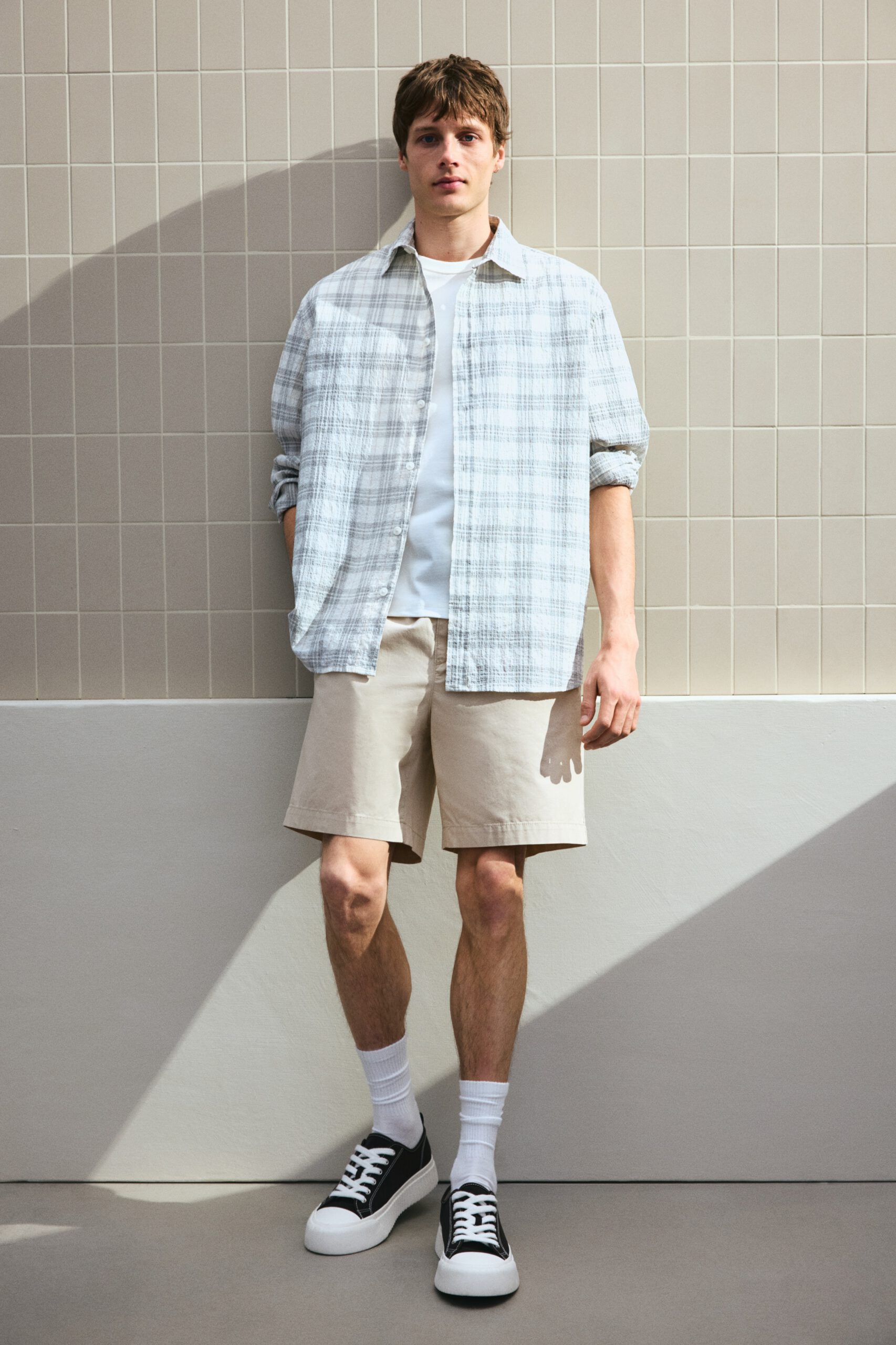 regular fit canvas shorts